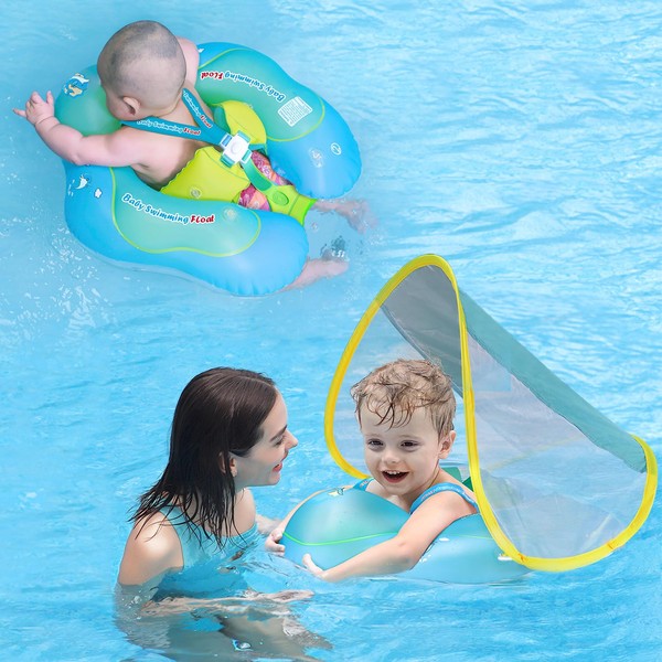 Free Swimming Baby Inflatable Baby Float with Sun Canopy Size