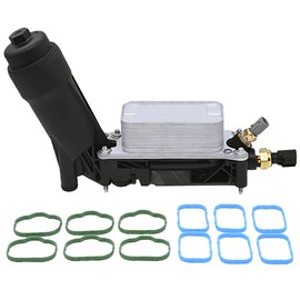 FOKES Engine Oil Cooler and Filter Housing Adapter gaskets Sensor Kit Compatible with 2011-2013 Chrysler 200/300 Dodge Journey Jeep Wrangler Ram 3.6L Replace# 5184294AE