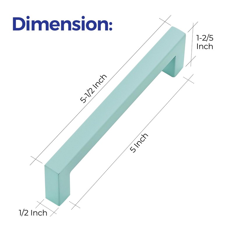 Ravinte 30 Pack 5 Inch Square Cabinet Handles - Green