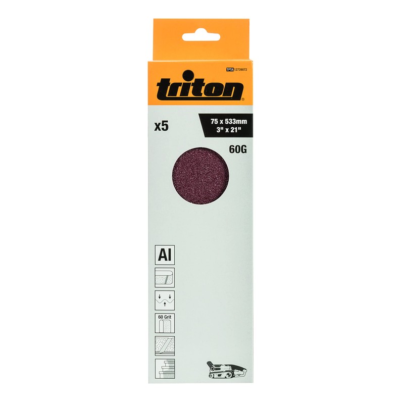 Triton Sanding Belt 76 x 533mm 5pk 60 Grit (739072)