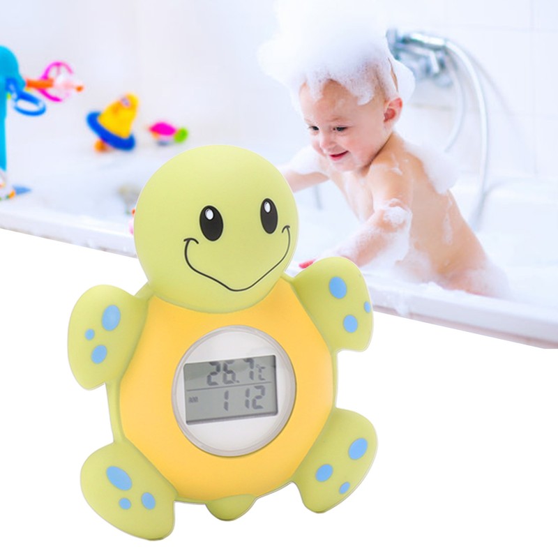Baby Bath Thermometer Smart Cartoon Cute Tortoise Bathroom Multi Functional