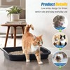Uiifan Low Entry Cat Litter Box, Black Gray, 16.9 x