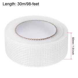 uxcell Drywall Joint Tape Self-Adhesive Fiberglass 1.9-inch x 98-feet Repair Patch Wall Hole Crack Mesh 3.5mm