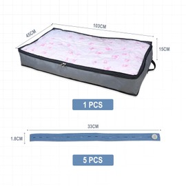 CQQNIU 1 Pack Under Bed Storage Bag With Handle Zipper Foldable Large Capacity Non Woven Clothes Storage Bag Quilt Down Bedding Storage