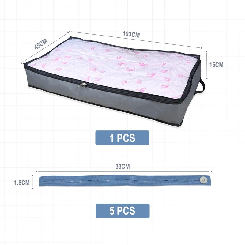 CQQNIU 1 Pack Under Bed Storage Bag With Handle Zipper