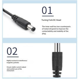 Panlouting Ersatz USB Kabel 5V mit Einstellbarer Geschwindigkeit und Richtung für Nagelfräser | 150cm | DC 3,5 * 1,35mm | LED Anzeige