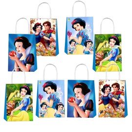 CICICO 12pcs White of Snow Gift Bags Goodie Bags with Handles for Kids Birthday Party Decorations Supplies