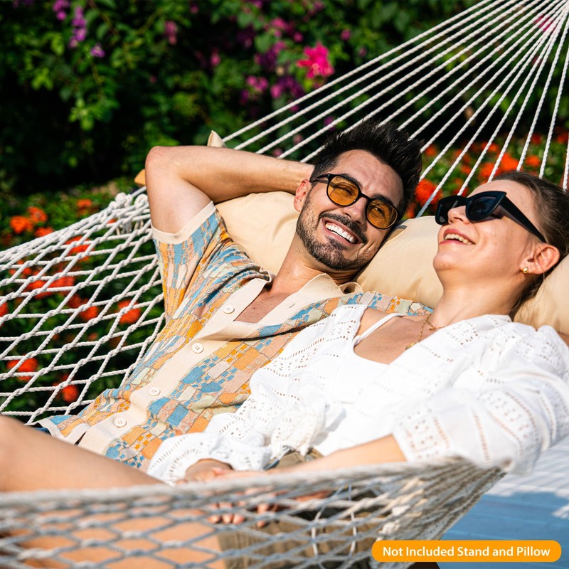 Lazy Daze 13 Ft Double Handwoven Polyester Rope Hammock with