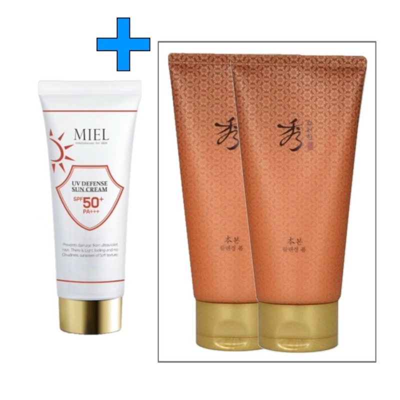 Miel UV Defense Sun Cream 60ml+LG Sooryehan Cleansing Foam 100mlX2