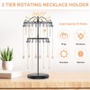 iDavosic.ly 2 Tier Rotating Necklace Holder Stand with 42 Hooks,