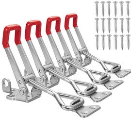 4 Pack Metal Toggle Latch,Box Closure Tension Lock Toggle Clamp Latch Adjustable Toggle Latch Quick Release Toggle Catch Latch for Tool Boxes Trunk Cases (Silver with Keyhole)