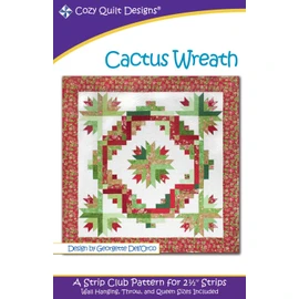 Cactus Wreath Quilt Pattern by Georgette Dell'Orco from Cozy Quilt Designs - Three Sizes - SRRCW