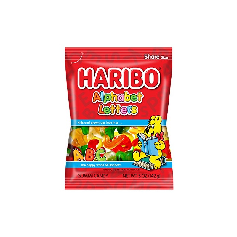 HARIBO Gummi Candy, Alphabet Letters, 5 oz. Bag