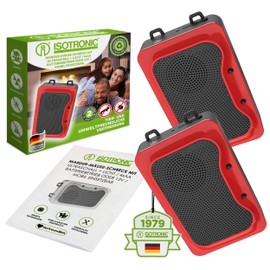 ISOTRONIC Marten deterrent flash with light, LED flash light function and ultrasound, for home, garage and attic, repels martens, mice, rats, dormouses, 2 pieces