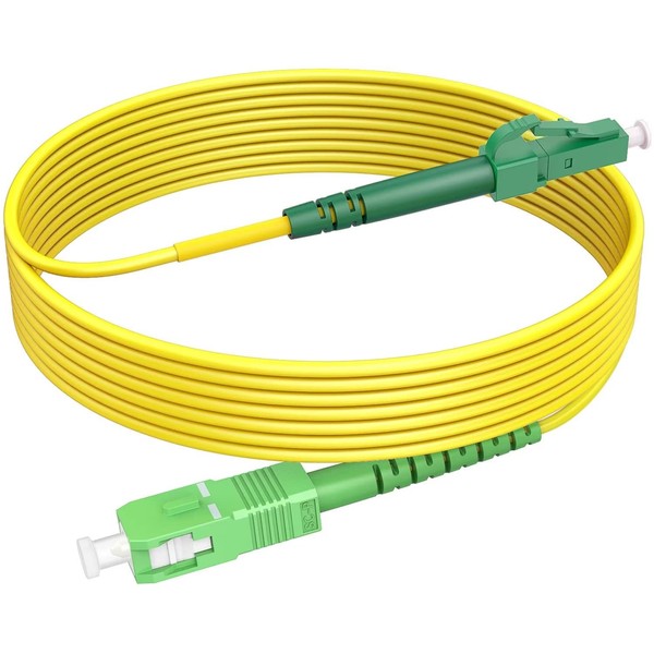 RamboCables 20ft(7m) Fiber Optic Cable Singlemode SC/APC to LC/APC OS2