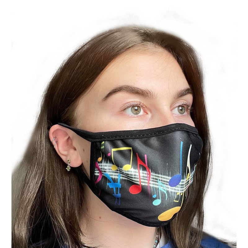 Komonee Adults Face Mask Washable Reusable Trendy Dustproof Musical Notes