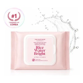 The Face Shop Rice Water Bright - Toallitas Desmaquillantes Coreanas con Agua de Arroz | Limpieza Rápida Multiusos | K-Beauty para Remover Maquillaje,