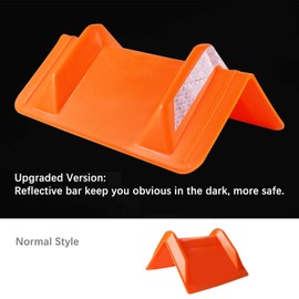 SALUINOKI 24Pack Strap Edge Protectors Plastic Cargo Corner Protector Flatbed Equipment for Tie Downs with Reflective Bars in Dark (10.6" L x 4.3" W)