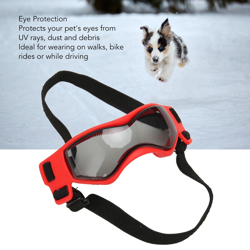 Dog Goggles Soft Silicone Frame Adjustable Dog UV Protection Sunglasses