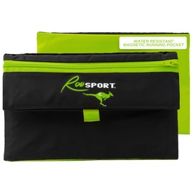 The RooSportPlus Magnetic Running Pouch - Pocket to Hold Cell Phone, Wallet, Earphones - Securely Carry Essentials While Running - Magnetic Closure for Convenience - Green, Large