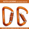 Lorsum Auto Locking Carabiner Clips Heavy Duty, 12KN /1227kg Lightweight