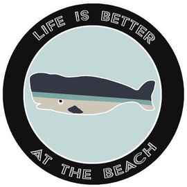Athena Brands Whale Life is Better at the Beach Car Truck Window Bumper Graphic Sticker Decal - Black