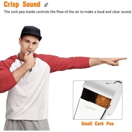 NoBrand Metal Referee Coach Whistle - Stainless Steel - Crisp Sound Whistle with Lanyard