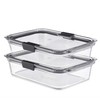 Rubbermaid Brilliance Glass Food Storage Containers, 8 Cup, Set of