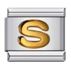 S Initial Letter Name Alphabet Gold Silver 9mm Italian Charm
