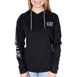 Caterpillar Women's UPF Banner Hooded Tee - Black, Small
