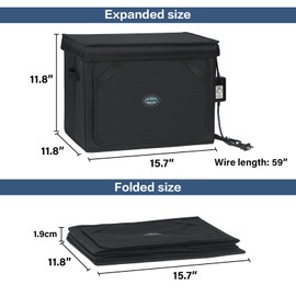 Large UVC Sanitizer Box with Ozone, Foldable Cleaner Bag with Timer, 36L/9.5gal UV Light Bulb Black Tote for Shoes, Cell Phone, Baby Bottle, Key, Towel