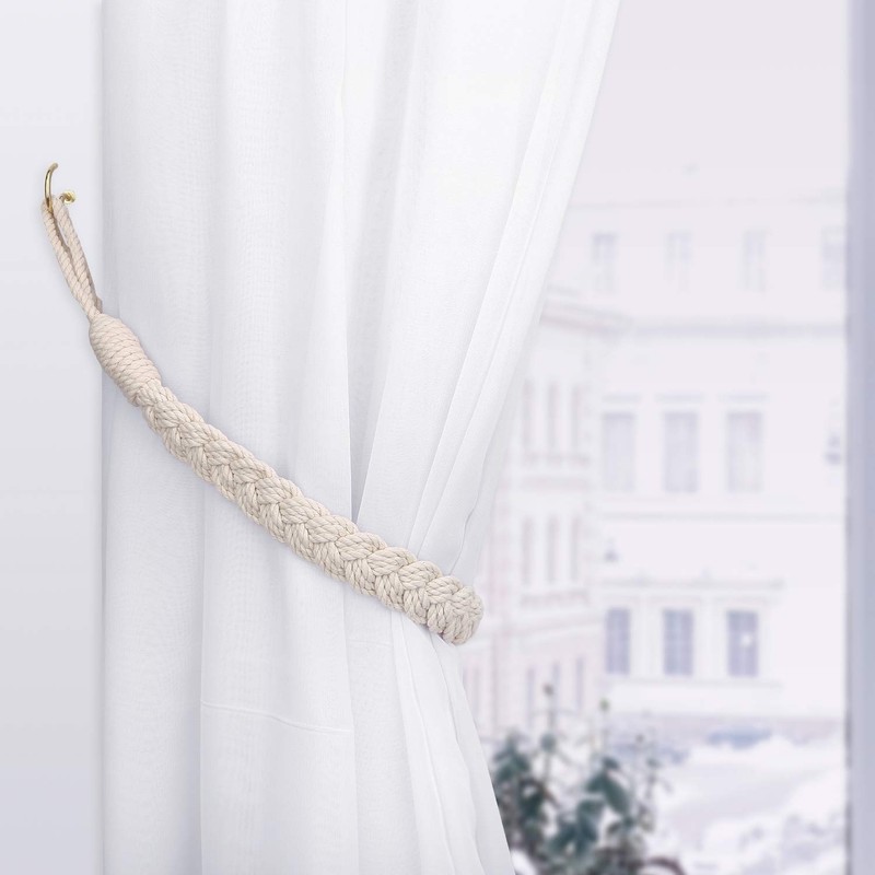 Set of 2 Lewondr Curtain Tiebacks Braid Rope Tiebacks Easy