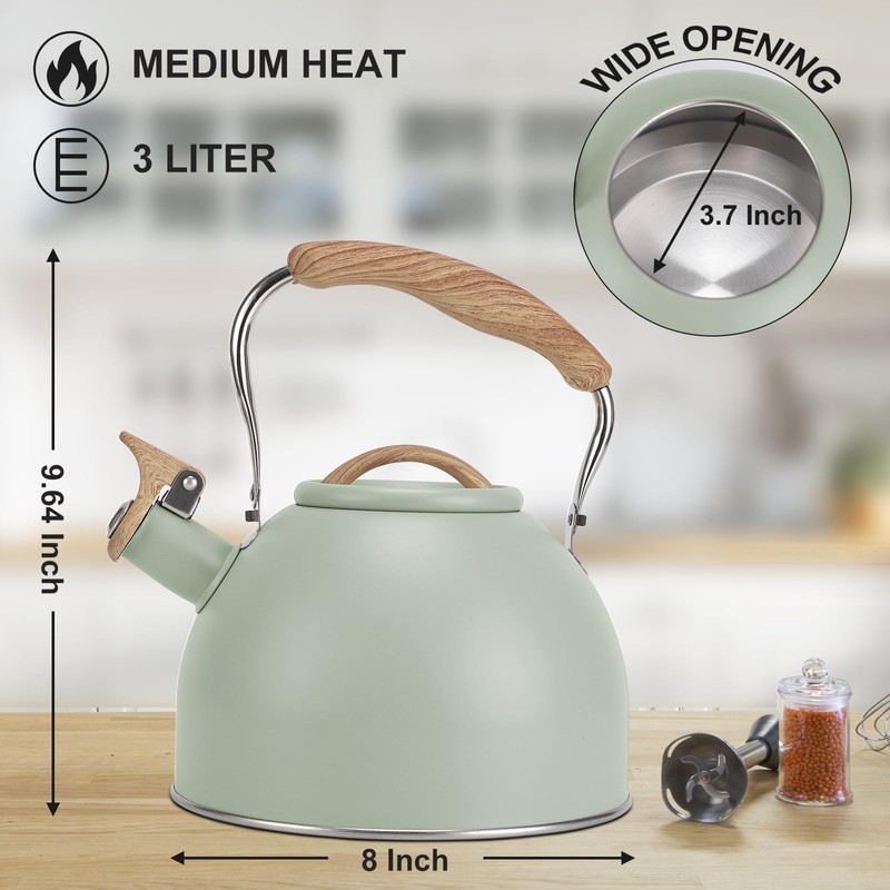 Tea Kettle, Vegoran 100 OZ / 3 Liter Whistling Tea
