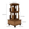 360°Rotating End Table 2 Tiers Children's Bookshelf Large Capacity Reading
