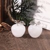 Lovionus89 Natural White Quartz Apple Statue, Healing Crystal Figurine Sculpture