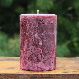 Still Water Candles Handmade Dark Plum Purple Pillar Candle Rustic Textured Unscented, Primitive Decoration for Mantle, Tables, Hand Poured Clean Burning Wax, Choose Sizes Small, Large, Custom