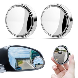 2Pcs Blind Spot Mirrors For Cars,Blindspot Mirrors for car,360° Rotate Sway Silver HD Glass Round Curved Convex Wide Angle Mirror,Universal Car Blind Spot Mirror for Car SUV Trucks Traffic Safety