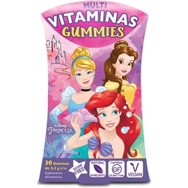 Princesas Multi-Vitaminas y Minerales Gummies Sin Azúcar Veganas Ingredientes 100% Naturales Gluten Free 30 Gomitas