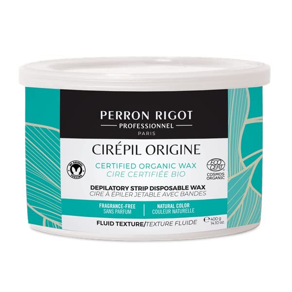 Cirepil - Origine - 400g / 14.11 oz Wax Tin - COSMOS Certified Organic Wax - Free of Colorants, Fragrance, Petrochemicals and Minerals - Thin Gel Texture - Perfect for Large Areas - Strips Needed