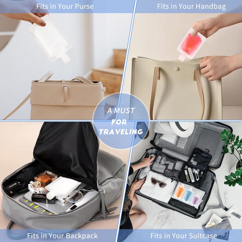 Zosenyer Travel Set Liquids, 15-Piece Travel Bottle Set 30 ml/50