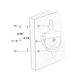 QCAA Solid Brass Door Knocker, 7", with 160 Degree Glass Len Door Viewer (UL Listed), Matte Black, 1 Pack