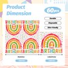 Hrovsur Rainbow Happy Birthday Napkins, 60 Pieces Dots Design Birthday