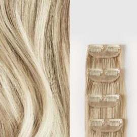 Luxy Hair 16" Beige Blonde Balayage Scalp Hair Fill-Ins Clip-In Hair Extensions (40 grams) 100% Remy Human Hair, For Thinning Near Scalp, 4-Piece Set, Mimics Hair Growth