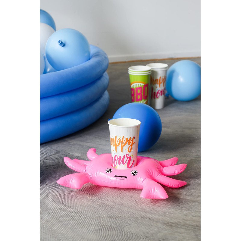 Folat 20288 Inflatable Floating Crab Cup Holder Pink