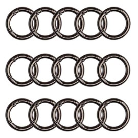 15pcs 33 mm Round Carabiner Black Very Robust Zinc Alloy Round Carabiner Ring Carabiner Round Carabiner Hook Round for Key Chain Bag Jewellery DIY Crafts Making (33.00), Zinc