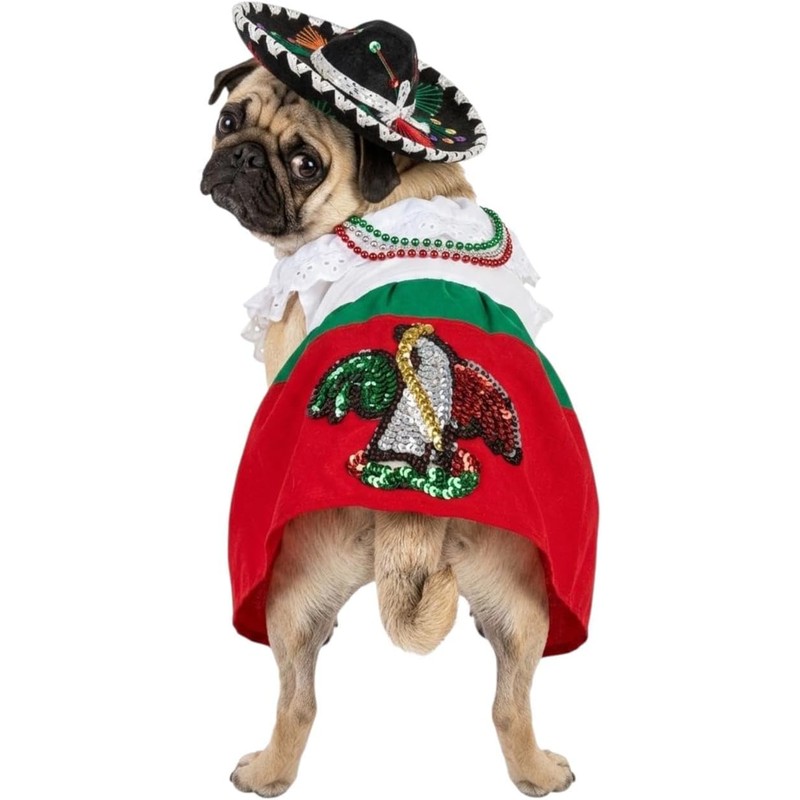 Genérico Disfraz China Poblana Mexicano para Perro y Gato con
