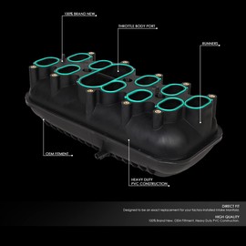 Auto Dynasty OE Style Engine Intake Manifold Lower Kit Compatible with E350 E450 F250 F350 F450 F550 Super Duty Excursion 6.8L 00-18