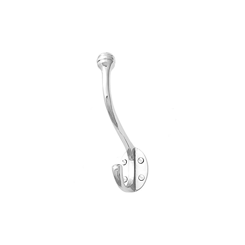 Castelion® Large Chrome Single Hook | Victorian Hat and Coat