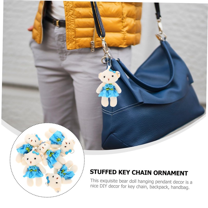 KOMBIUDA Suspending Tiny Bears Keychain Mini Bear Decor 5pcs Decorative