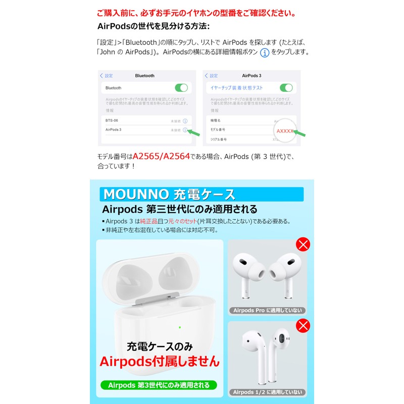 Charging Case, Replacement for Airpods 3rd Generation, Airpods 3 Charger